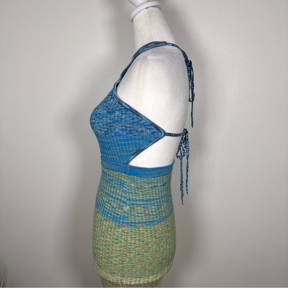 STAUD Edesia Rib Knit Bodycon Midi Dress Halter Size Small Open Back Stretch - Picture 4 of 13